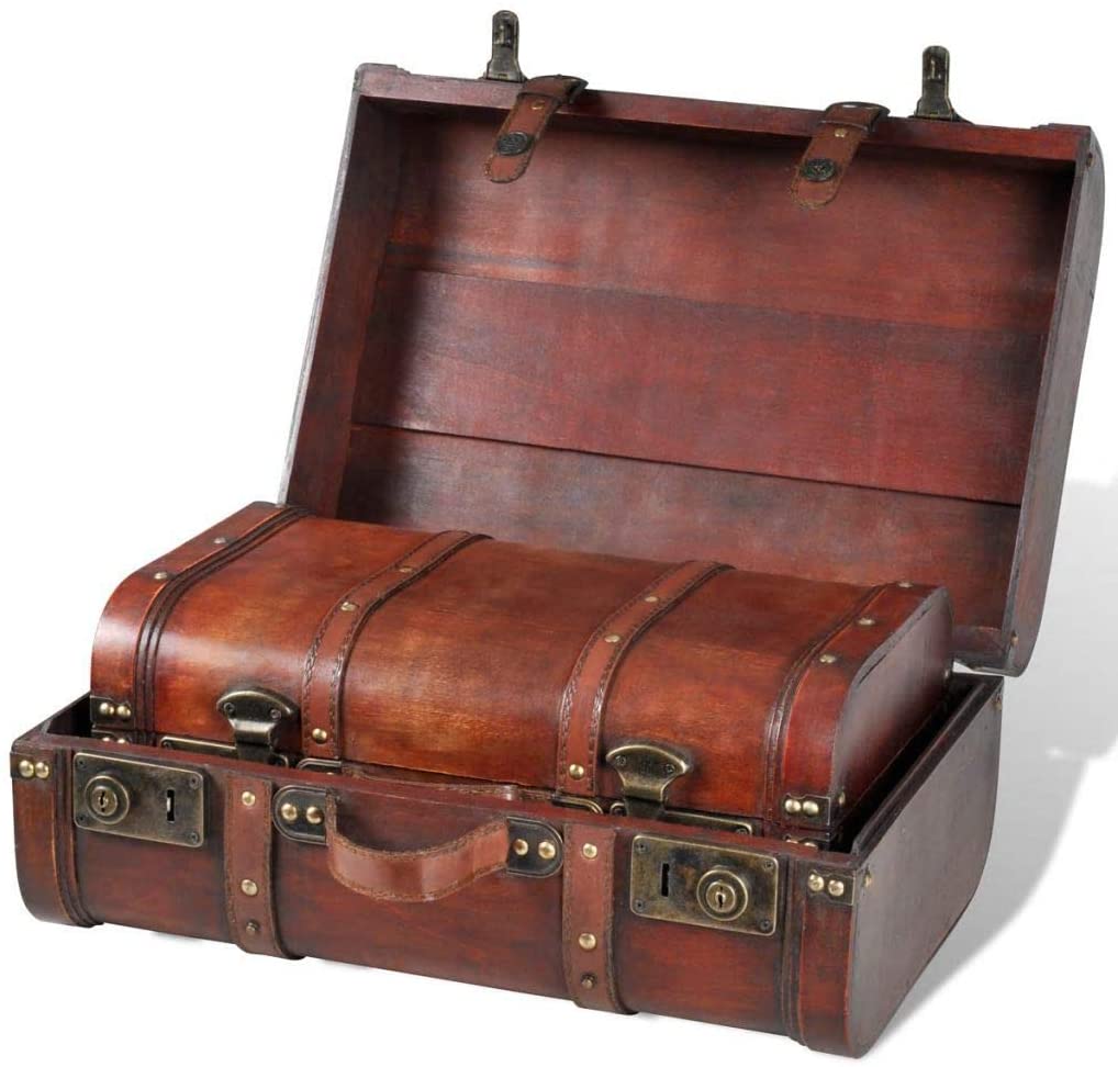 Decorative Antique Suitcase Boxes (2)