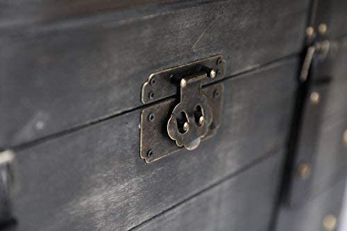 Distressed Black Medium Wooden Storage Trunk (4)