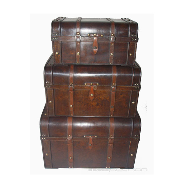 Vintage Wooden Storage Trunk with Hinged Lid3