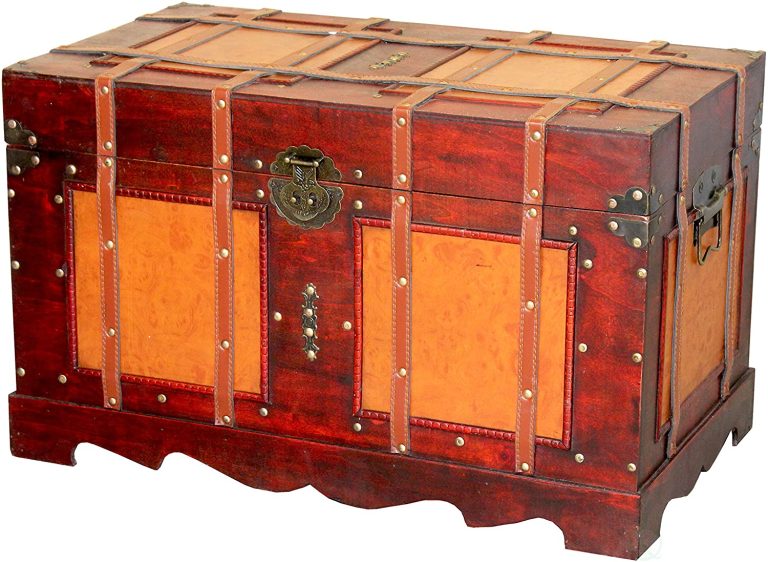 wooden storage trunk