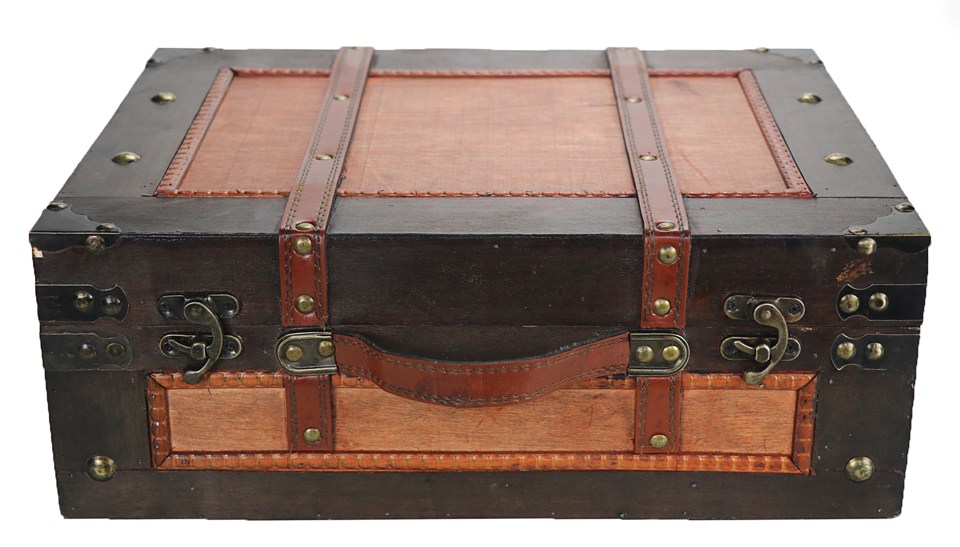 vintage wooden storage case storage trunk box (3)