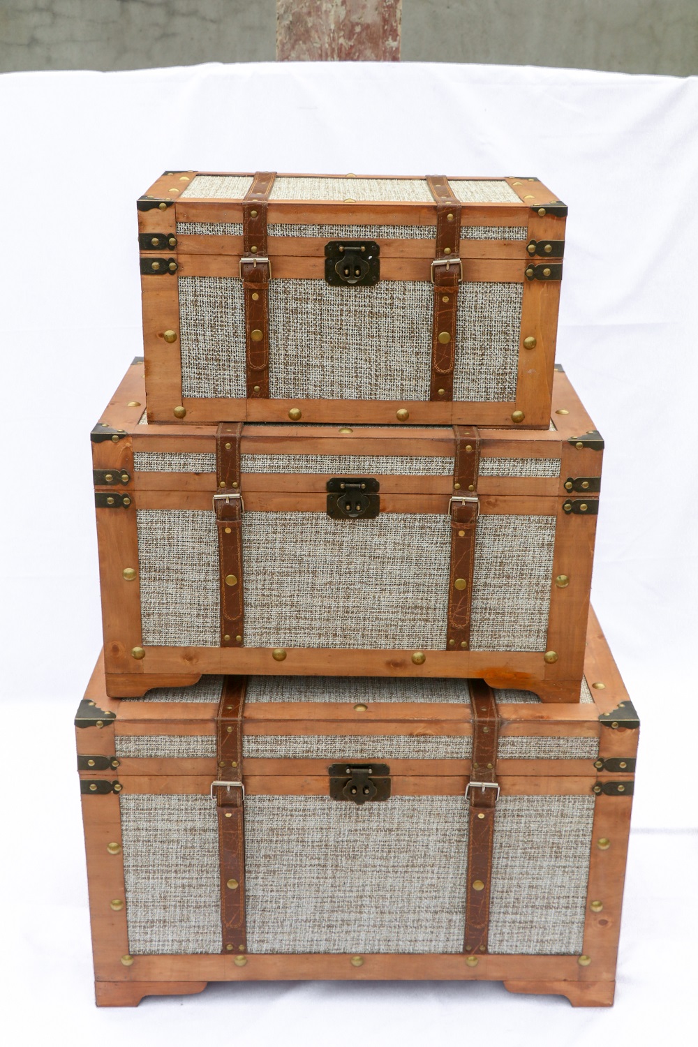 wooden storage trunk